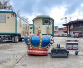 Aufbauarbeiten Circus Krone Rosenheimer Weihnachtscircus 01