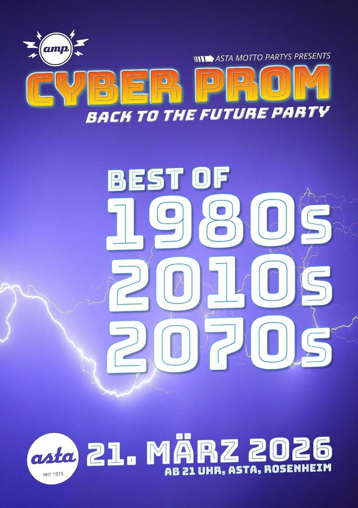 Plkakat Cyber-Prom: Back to the Future Party in der Asta