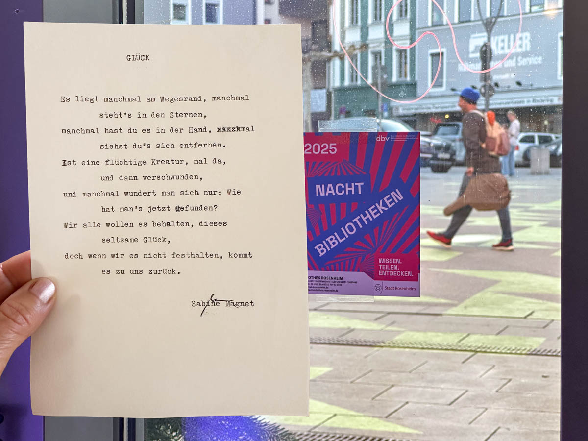 Gedicht über das Glück bei der Nacht der Bibliotheken