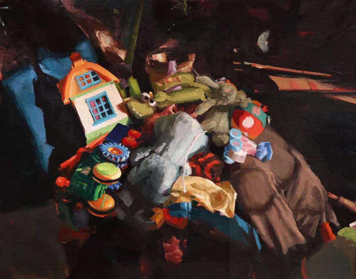 helen bur weight of play III oil on linen 2024