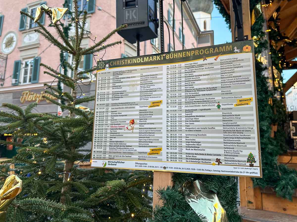 christkindlmarkt rosenheim bühnenprogramm